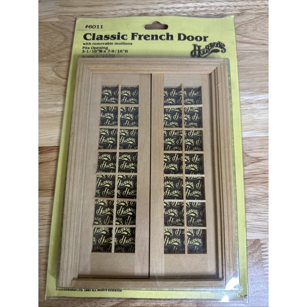 Dollhouse Classic French Door Miniature Wood #6011 by Houseworks 1/12 NOS 1982
